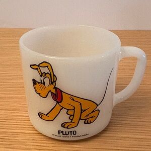 Vintage Federal Walt Disney Production Pluto Milk Glass Mug